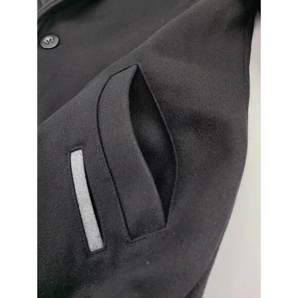 Zanerobe Men's Kaplan Melton Black Wool Coat Size M